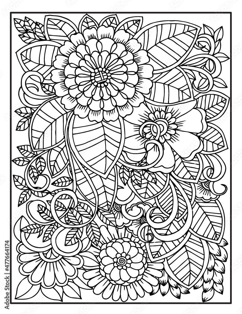 pattern coloring page for adult Stock Vector | Adobe Stock
