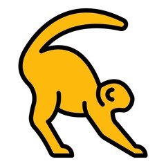 Poster - exotic gibbon icon. outline exotic gibbon vector icon color flat isolated