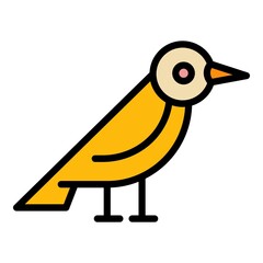 Canvas Print - Woodpecker birdie icon. Outline woodpecker birdie vector icon color flat isolated