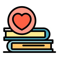 Poster - health books icon. outline health books vector icon color flat isolated