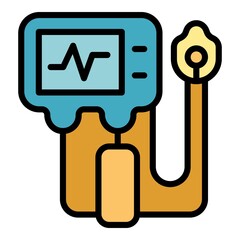 Poster - Breathing ventilator medical machine icon. Outline breathing ventilator medical machine vector icon color flat isolated