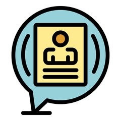 Poster - Online recruitment icon. Outline online recruitment vector icon color flat isolated