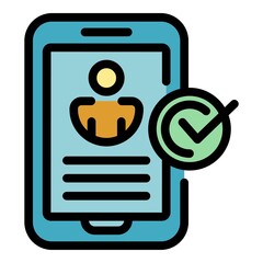 Poster - online talent search icon. outline online talent search vector icon color flat isolated
