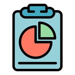 Poster - chart clipboard icon. outline chart clipboard vector icon color flat isolated