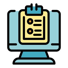 Poster - online job application icon. outline online job application vector icon color flat isolated