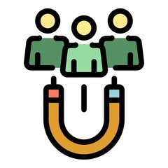 Poster - Attract candidates icon. Outline attract candidates vector icon color flat isolated