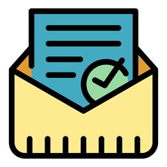 Poster - Accept offer icon. Outline accept offer vector icon color flat isolated