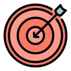 Poster - Job target icon. Outline job target vector icon color flat isolated