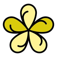 Poster - plumeria frangipani icon. outline plumeria frangipani vector icon color flat isolated