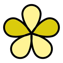 Sticker - Plumeria garden icon. Outline plumeria garden vector icon color flat isolated