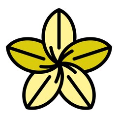 Wall Mural - Plumeria tree icon. Outline plumeria tree vector icon color flat isolated