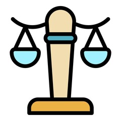 Poster - judge balance icon. outline judge balance vector icon color flat isolated