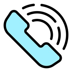 Poster - Call event icon. Outline call event vector icon color flat isolated