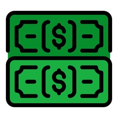 Poster - Dollar event icon. Outline dollar event vector icon color flat isolated
