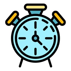 Poster - Time stopwatch icon. Outline time stopwatch vector icon color flat isolated