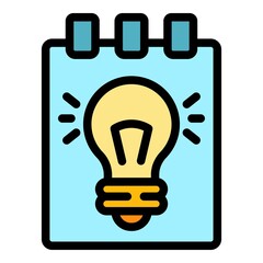 Poster - Idea event icon. Outline idea event vector icon color flat isolated
