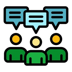Poster - Event guests icon. Outline event guests vector icon color flat isolated