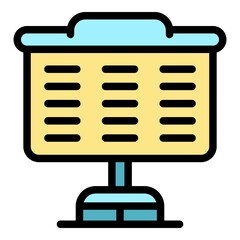 Poster - Desk event icon. Outline desk event vector icon color flat isolated