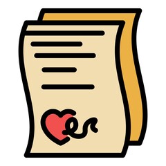 Poster - Charity papers icon. Outline charity papers vector icon color flat isolated