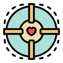 Poster - charity round icon. outline charity round vector icon color flat isolated