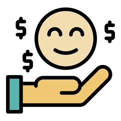 Poster - save charity hand icon. outline save charity hand vector icon color flat isolated