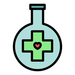 Poster - Medical donation icon. Outline medical donation vector icon color flat isolated