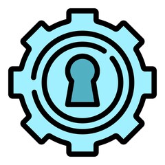 Poster - problem lock icon. outline problem lock vector icon color flat isolated