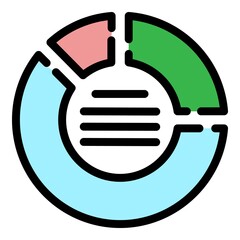 Poster - Crisis chart icon. Outline crisis chart vector icon color flat isolated