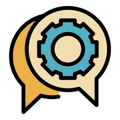 Poster - Technical support icon. Outline technical support vector icon color flat isolated