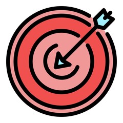 Poster - Target solving icon. Outline target solving vector icon color flat isolated