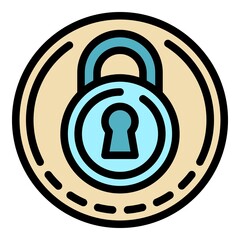 Poster - locked problem icon. outline locked problem vector icon color flat isolated