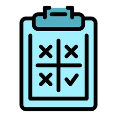 Poster - Clipboard checklist icon. Outline clipboard checklist vector icon color flat isolated
