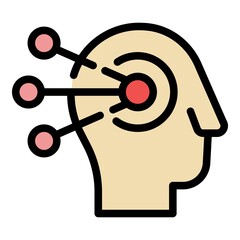 Poster - Human solutions icon. Outline human solutions vector icon color flat isolated
