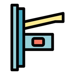 Poster - steel door handle icon. outline steel door handle vector icon color flat isolated