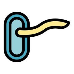 Poster - domestic door handle icon. outline domestic door handle vector icon color flat isolated