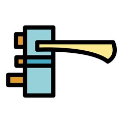 Poster - Key door handle icon. Outline key door handle vector icon color flat isolated