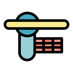 Poster - Style door handle icon. Outline style door handle vector icon color flat isolated