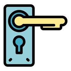 Poster - Elegance door handle icon. Outline elegance door handle vector icon color flat isolated