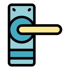 Poster - Home door handle icon. Outline home door handle vector icon color flat isolated