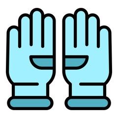 Poster - Medical gloves icon. Outline medical gloves vector icon color flat isolated