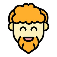 Poster - Positive smiling icon. Outline positive smiling vector icon color flat isolated