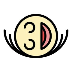 Poster - Laugh emoji icon. Outline laugh emoji vector icon color flat isolated
