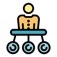 Poster - Business collaboration management icon. Outline business collaboration management vector icon color flat isolated