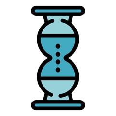 Poster - Business collaboration hourglass icon. Outline business collaboration hourglass vector icon color flat isolated