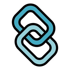 Poster - Business collaboration chains icon. Outline business collaboration chains vector icon color flat isolated