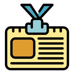 Poster - Business collaboration id card icon. Outline business collaboration id card vector icon color flat isolated