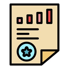 Poster - Expertise linear icon. Outline expertise linear vector icon color flat isolated