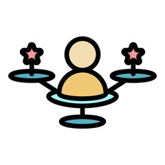 Poster - Expertise function icon. Outline expertise function vector icon color flat isolated