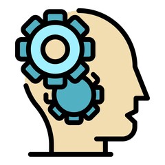 Poster - Expertise mind icon. Outline expertise mind vector icon color flat isolated