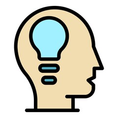 Poster - Expertise thinking icon. Outline expertise thinking vector icon color flat isolated